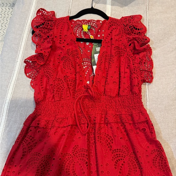 FARM Rio Red Ruffled Tie Front Maxi Dress - Picture 3 of 5